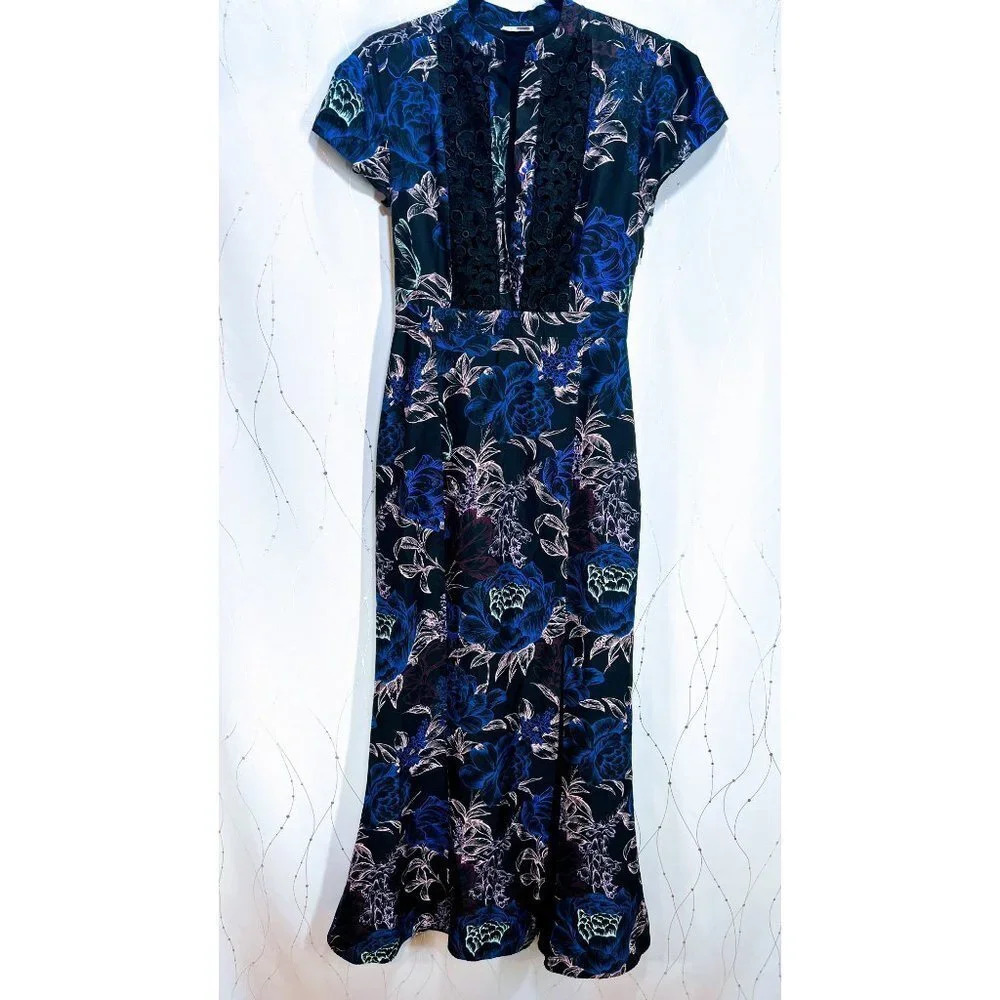 Emanuel Ungaro Black Floral Wisp Chiffon Formal Dress $2280 - Picture 8 of 13